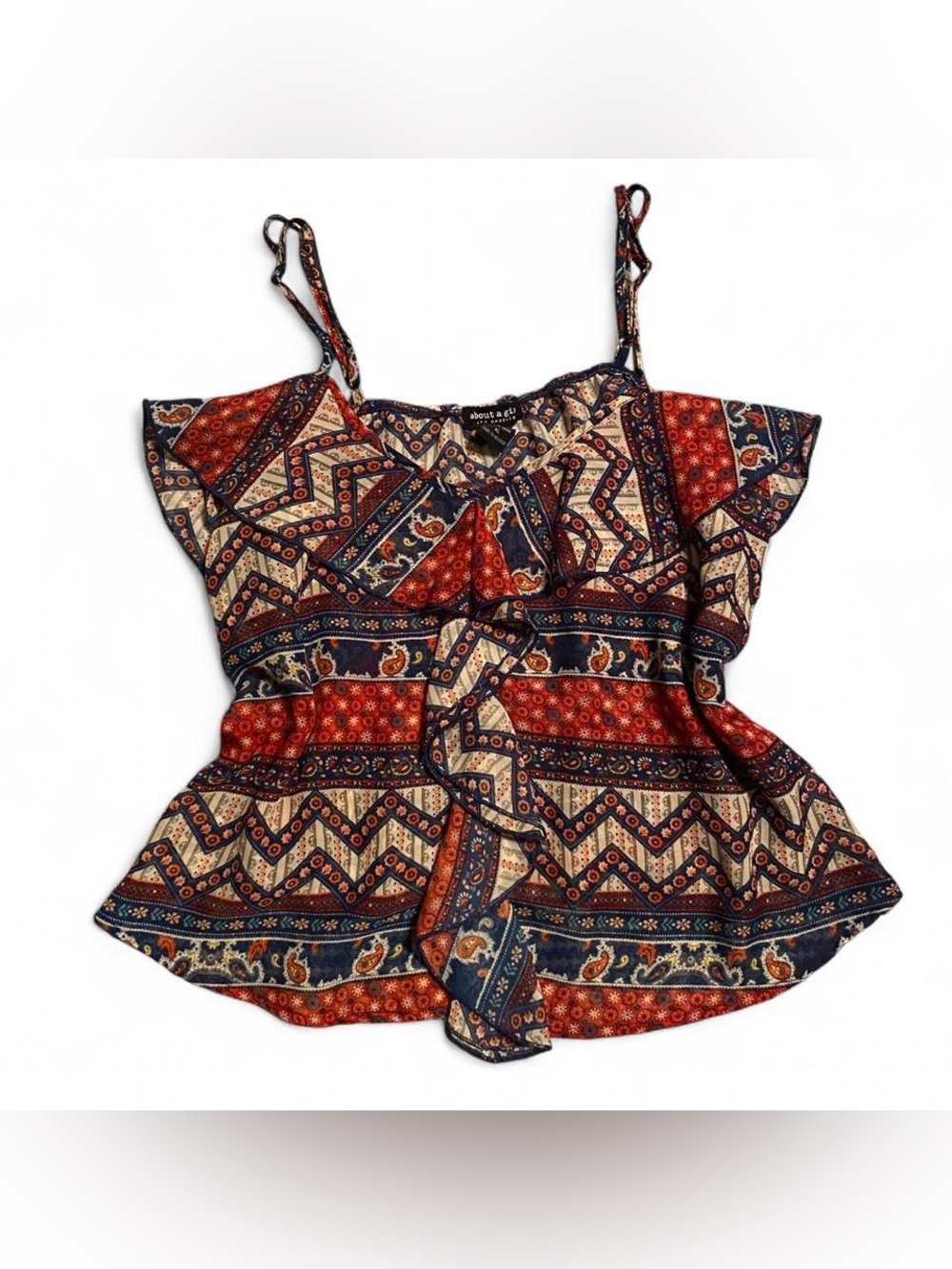 About A Girl Floral, Paisley Printed Boho Cami